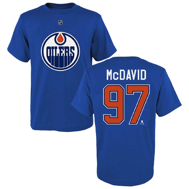 Youth Connor McDavid T-Shirt Edmonton Oilers Jersey Sports Jerseys